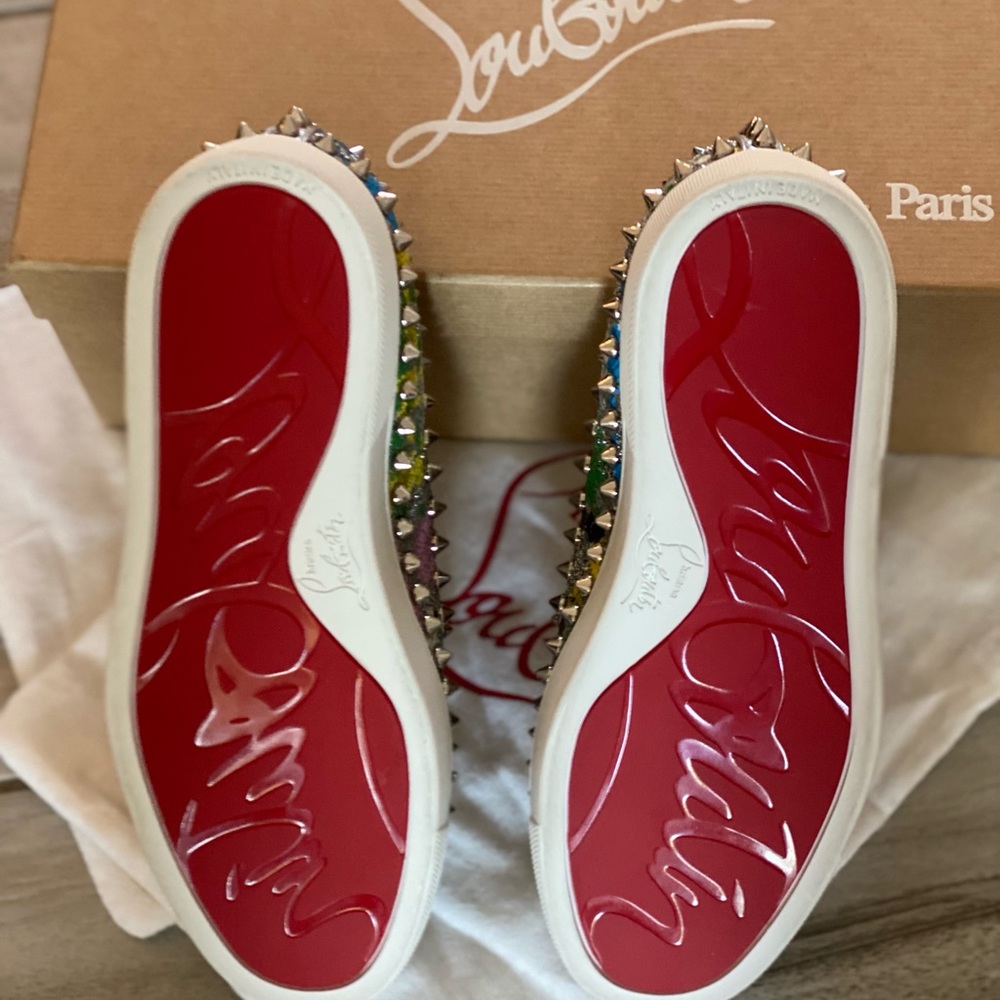 Christian Louboutin Blue Silver Sneakers Urban Style - Picture 6 of 15
